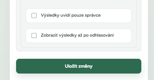Nastavení KdoJak — výsledky jen pro správce nebo až po odhlasování